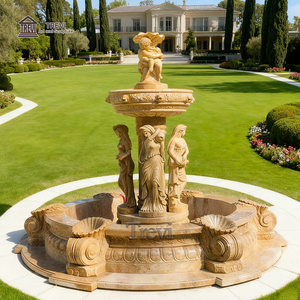 Tùy chỉnh tự nhiên Granite/đá cẩm thạch/đá đài phun nước Ai Cập bằng đá cẩm thạch màu vàng đài phun nước với đứng phụ nữ tượng cho ngoài trời - Product Image 3