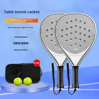 Raquette de tennis de table transfrontalière de style nouveau, poignée antidérapante en ABS, surface de raquette à haute élasticité, forme en goutte d'eau respirante, 16x19