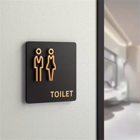 Targa per Bagno in Acrilico con Adesivo per Installazione su Porta, Design Decorativo Creativo, Icona 3D, Targhetta Unisex per Porta del Bagno