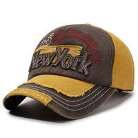Gorra de béisbol retro de 6 paneles con letras, de algodón, ajustable, unisex, estilo hip hop, para primavera y verano, streetwear, venta al por mayor, con acabado lavado y detalles metálicos.