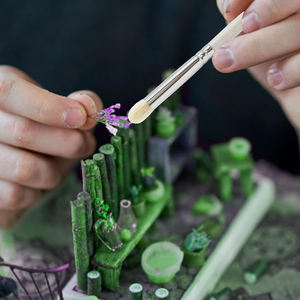 Haute qualité petit moyen 3 pièces blanc modèle pinceau outils de précision pour la peinture Miniatures techniques de brossage à sec brosse - Product Image 5