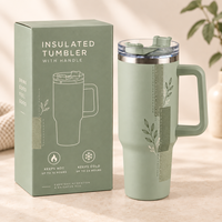 Gobelet isotherme en acier inoxydable de 40 oz avec poignée, logo personnalisé, pour la vente en gros et les cadeaux promotionnels