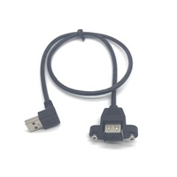 Kabel Ekstensi USB 2.0 Male to Female 1m Dengan Lubang Panel Mount Sekrup Kabel USB Kabel USB-C