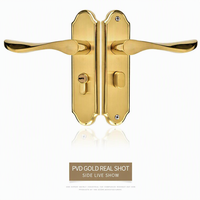 Serrure de porte intérieure en acier inoxydable de haute qualité, finition brossée, poignée courbée moderne, ensemble de serrures à mortaise pour appartement de luxe