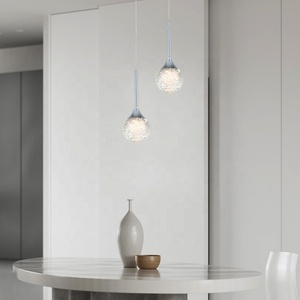 SKD Sunsir Modern Chrome LED &lt;b&gt;Bubble&lt;/b&gt; Crystal Pendant &lt;b&gt;Lamp&lt;/b&gt; Mini Bedroom Hanging Light for Kitchen Table Chandeliers Pendant Lights - Product Image 1