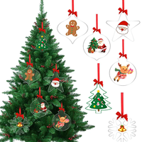 Ornement de Noël personnalisé, étoile d'arbre, flocons de neige, feuilles de pin, pendentif de Noël pour Noël, Nouvel An, ornements en acrylique à motifs