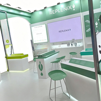 Construction de stand d'exposition cosmétique sur mesure, conception de stand modulaire pour salons professionnels de marques de beauté