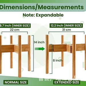 Support à fleurs en bois massif, porte-plantes d'intérieur et d'extérieur, pour balcon, salon, support au sol, couleur naturelle, montage facile - Product Image 3