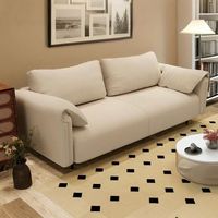 Modernes Cord-Loveseat-Sofa 2-Sitzer Gepolsterte Couch mit Dicken Kissen Holzbeine für Wohnzimmer Schlafzimmer Apartment