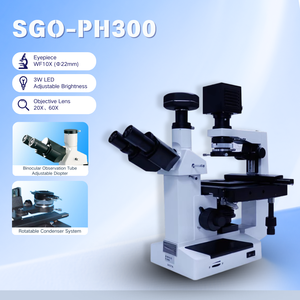 SGO-PH300 Biologische Microscoop - Trinoculair, Fasecontrast, Halogeenlamp voor Kweekvaten & 96-wells platen - Product Image 1