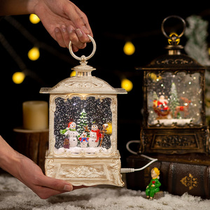 Boîte à musique <span class=keywords><strong>de</strong></span> <span class=keywords><strong>Noël</strong></span> exquise avec boule <span class=keywords><strong>de</strong></span> cristal rotative, Père <span class=keywords><strong>Noël</strong></span> et veilleuse - Product Image 5