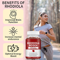 Gummies d'extrait de Rhodiola Rosea à marque privée VitaSpring – Compléments énergétiques OEM – Gummies de Rhodiola Rosea 500mg