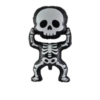 Ballons en aluminium épais 2026 en forme de squelette dansant pour Halloween, crâne noir et rose pour décorations de fête d'enfants