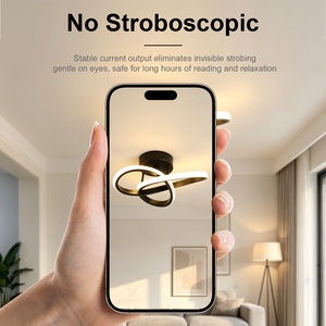 Lampada da Soffitto LED Moderna, Design Geometrico Lineare, Nero e Oro, Illuminazione Minimalista Nordica per <span class=keywords><strong>Soggiorno</strong></span> e Camera da Letto - Product Image 5