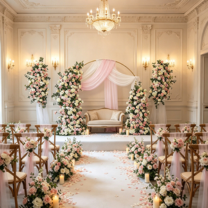 Long Runner <b>Artificial</b> Flower background for Wedding Decor Arch Backdrop sofa Flower Row & Floral Arrangement - Product Image 1