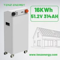 Baterai LiFePO4 16kWh Tipe Lantai Beroda untuk Penyimpanan Energi Cadangan Surya Rumah dan Usaha Kecil, Produsen Cina
