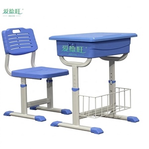 Meubles de classe <span class=keywords><strong>pour</strong></span> étudiants, ensemble bureau et chaise réglables en hauteur, structure métallique durable, <span class=keywords><strong>pour</strong></span> l'école et l'enseignement - Product Image 1