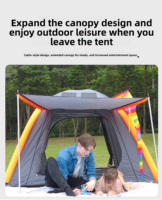 Tente gonflable à double couche alimentée par l'énergie solaire, pliable, portable, pour le camping et les séjours de nuit, imperméable 2000-3000 mm, automatique