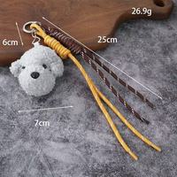 Porte-clés mignon en peluche tête de chiot avec mousqueton, impression UV, pour filles, pour clés de voiture, sac à main, sac à dos, vente en gros, cadeau