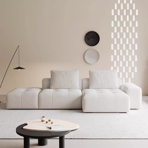 Canapé d'angle en tissu doux de style crème, grand format, pour <span class=keywords><strong>villa</strong></span>, moderne, élégant, haut de gamme, design, pour <span class=keywords><strong>la</strong></span> maison - Product Image 3