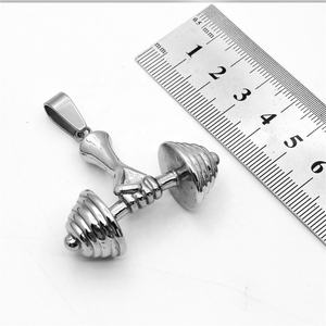 Collier pendentif haltère de musculation pour hommes et femmes, idéal pour le sport et les motards - Vente en gros - Product Image 3