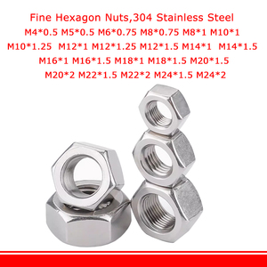 Tốt chủ đề Hex Hexagon <span class=keywords><strong>Nut</strong></span> 304 A2 thép không gỉ M4 M5 M6 M8 M10 M12 M14 <span class=keywords><strong>M16</strong></span> M18 M20 M22 M24 Pitch 0.5/0.75/1/1.25/1.5/2mm - Product Image 2