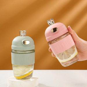 Vasos <span class=keywords><strong>de</strong></span> Vidrio con Pajita <span class=keywords><strong>de</strong></span> Conejo, Lindos y Divertidos, con Funda Protectora <span class=keywords><strong>de</strong></span> Silicona, Regalo Promocional, Botella <span class=keywords><strong>de</strong></span> Agua Infantil <span class=keywords><strong>de</strong></span> Dibujos Animados, <span class=keywords><strong>Precio</strong></span> Económico - Product Image 6