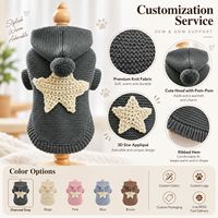 Pull à capuche pour chien FNJIA Star Jacquard, tricot nordique, manteau pour animaux de compagnie, tenue douce et chaude pour Teddy, Poodle, petits chiens, personnalisation disponible
