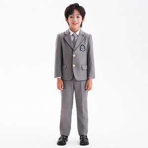 Ensemble scolaire en polyester et coton, 4 pièces, style <span class=keywords><strong>anglais</strong></span>, gris, pour garçons et filles - Product Image 3