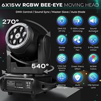 Профессиональный сценический светильник Six Bee Eyes, лазерный RGBW DMX512, активация звуком, дистанционное управление, автоматическое включение, теплоотвод, для KTV, баров, свадеб