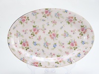 Vente en gros d'assiettes à dîner en céramique et en porcelaine certifiées écologiques, personnalisées, à motif floral printanier, style rétro, 8, 10, 12 pouces