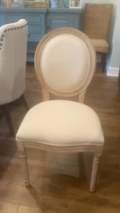 Sedie da Pranzo in Stile Country Vintage in Quercia, Sedie Laterali Durevoli con Schienale Rotondo e Gambe in Legno Massello per Sale da Pranzo e Soggiorni - Product Image 4