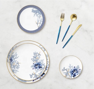 Jacotta ý tưởng sản phẩm mới <span class=keywords><strong>2025</strong></span> tấm bộ đồ ăn màu xanh hoa Bộ đồ ăn abaya Dubai Wedding sứ Bộ bữa ăn tối - Product Image 4