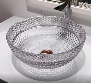 Lavabo de Vidrio de Diseño Italiano, Lavabo de Baño de Cristal - Product Image 5