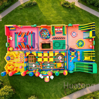 Parc d'attractions gonflable commercial coloré, château gonflable, parcours d'obstacles, parc d'attractions gonflable pour enfants et adultes à louer