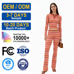 Set Personalizzato da Donna in Maglia Leggera, Morbido e Traspirante, Elegante Completo Casual in Due Pezzi, Outfit Invernale in Nylon/Cotone - Product Image 2