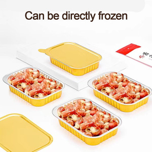 180ml có thể tái chế vàng dùng một lần cấp thực phẩm Takeaway bột giấy vuông đúc PP nhôm lá bánh <span class=keywords><strong>container</strong></span> với nắp lá - Product Image 3