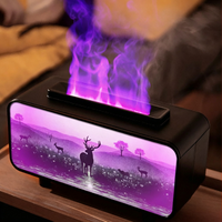 Diffuseur d'aromathérapie à flamme LED, humidificateur, diffuseur de parfum, 7 couleurs, flamme simulée, purificateur d'air de bureau, décoration d'intérieur, cadeau