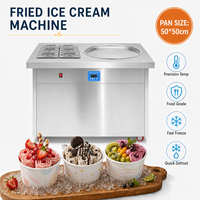 Machine à glace roulée commerciale, machine à glace frite, acier inoxydable de qualité alimentaire pour dessert, café, restaurant, camion de nourriture