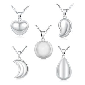 Collar con colgante <span class=keywords><strong>de</strong></span> bola <span class=keywords><strong>de</strong></span> carillón <span class=keywords><strong>de</strong></span> armonía mexicana chapado en oro <span class=keywords><strong>de</strong></span> 18 quilates Chapado en plata esmerilada para mujer - Product Image 2