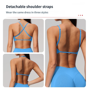 Reggiseno Sportivo Personalizzato con Logo, Scollo a V, Spalline Incrociate, Schiena Scoperta, <span class=keywords><strong>per</strong></span> Corsa e <span class=keywords><strong>Sport</strong></span>, dal Produttore - Product Image 6