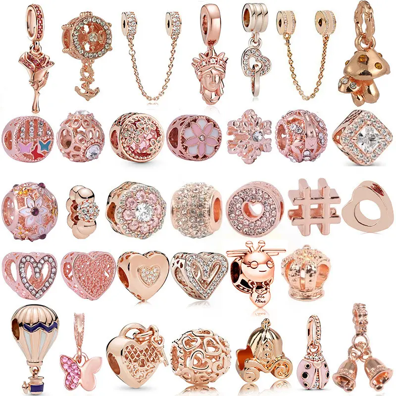 Mixed rose gold charms bulk rose gold charms for jewelry making