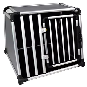 <span class=keywords><strong>Jaula</strong></span> de viaje Universal para <span class=keywords><strong>maletero</strong></span> de coche de gama alta para perros y gatos, portador de aleación de aluminio con amortiguador de cinturón para protección de gatos y perros - Product Image 1