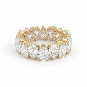 Anillo de Diamantes con Banda Eterna en Forma de Pera Asimétrica - Oro de 9k, 14k y 18k - Product Image 4