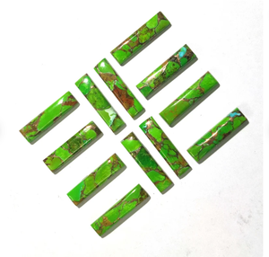 แหวนคุณภาพพรีเมียม AMARA ทำจากหยกเทอร์ควอยซ์สีเขียวธรรมชาติทรงสี่เหลี่ยมผืนผ้าแท้สำหรับทำเครื่องประดับสั่งทำพิเศษ - Product Image 4