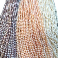 Perles de pomme de terre d'eau douce naturelles de 4 mm à 4,5 mm, perles semi-finies, accessoires de bijoux DIY, vente en gros