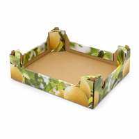 Boîte d'emballage en carton ondulé robuste de couleur orange, carton de base ventilé pour agrumes, pour la vente en gros et l'exportation agricoles