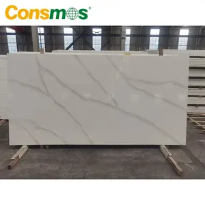 Chinese Quartz Stone Kitchen Counter Top Manufacturer Venus Calacatta White Quartz Stone Slab