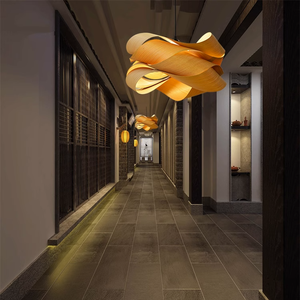 Nueva lámpara colgante de chapa de madera de estilo chino para <span class=keywords><strong>restaurante</strong></span> <span class=keywords><strong>del</strong></span> sudeste asiático y pasillo de <span class=keywords><strong>Posada</strong></span> iluminación minimalista moderna - Product Image 4