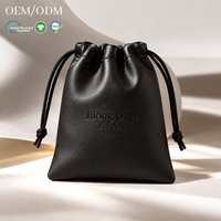 Pochette en cuir de luxe avec cordon de serrage et logo personnalisé pour emballage de bijoux (colliers, boucles d'oreilles, bagues) – Anti-poussière, vente en gros